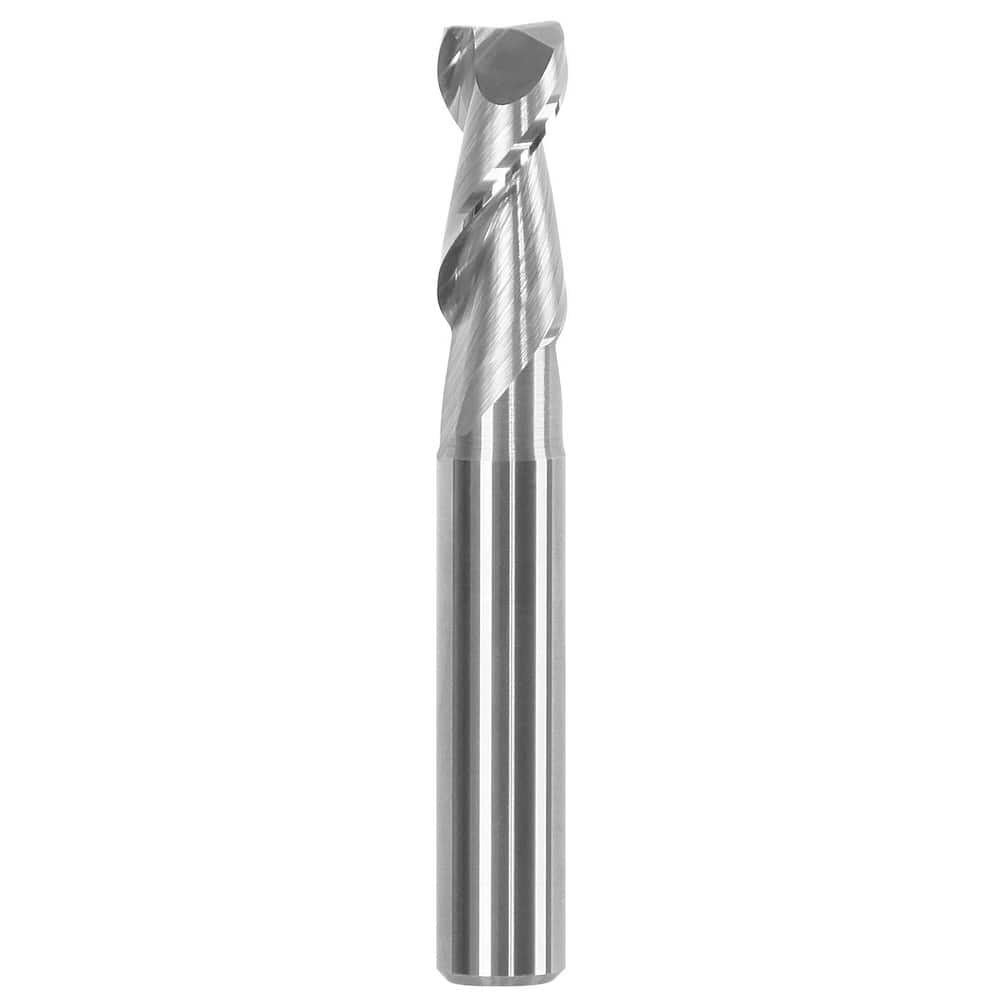 Corner Chamfer End Mill: 0.2362″ Dia, 0.5118″ LOC, 2 Flute, 0.0024″ Chamfer Width, Solid Carbide 2.28 mm OAL, Bright/Uncoated, Centercutting