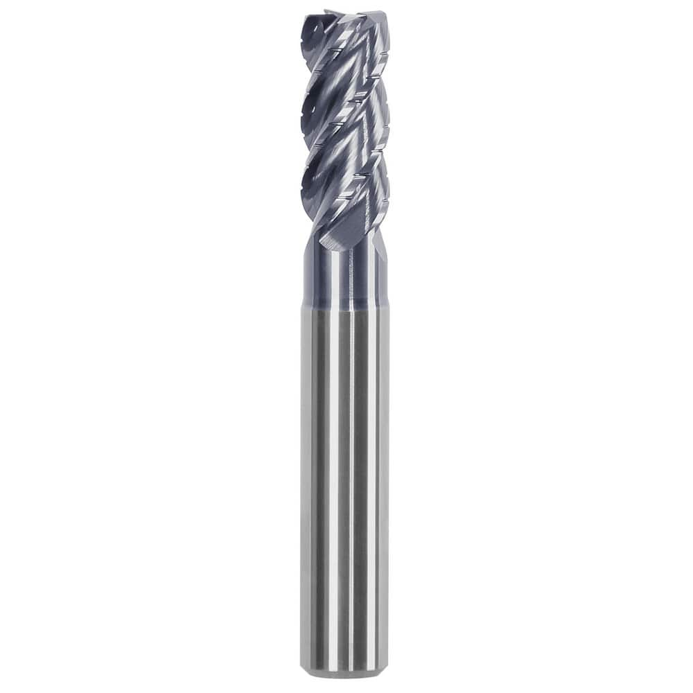 Corner Chamfer End Mill: 0.315″ Dia, 0.748″ LOC, 4 Flute, 0.0079″ Chamfer Width, Solid Carbide 2.52 mm OAL, AlTiN Coated, Centercutting