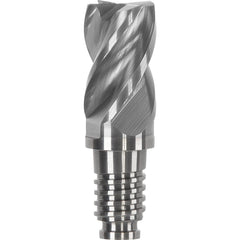 Corner Radius & Corner Chamfer End Mill Heads; Chamfer Angle: 45.000; Connection Type: Duo-Lock 25; Centercutting: Yes; Flute Type: Spiral; Number Of Flutes: 4; End Mill Material: Solid Carbide; Overall Length: 1.97