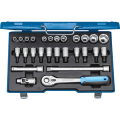 Hex & Torx Bit Socket Sets; Set Type: Hex Bit; Overall Length: 425.00; Number Of Pieces: 27; Material: Metal; Container Type: Steel Case; Includes: Cardan Joint 1/2 in No. 1995; Reversible Ratchet 1/2 in No. 1993 U-10 T; Screwdriver Bit Socket 1/2 in For