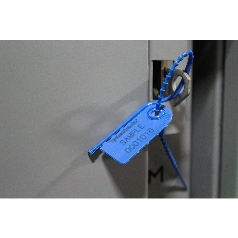 Security Seals; Type: Tamper-Evident Plastic Seal; Overall Length (Decimal Inch): 9.00; Operating Length: 6.5 in; Breaking Strength: 15.000; Material: Polyethylene; Color: Blue; Color: Blue; Overall Length: 9.00; Material: Polyethylene; Product Type: Tamp