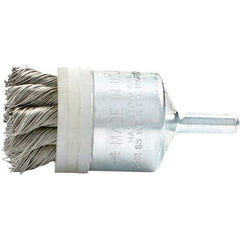 Brush Research Mfg. - 3/4" Brush Diam, Knotted, End Brush - 1/4" Diam Steel Shank, 20,000 Max RPM - All Tool & Supply