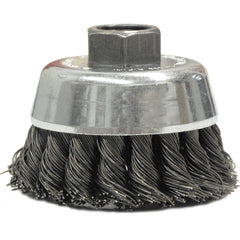 2-3/4″ Single Row Knot Wire Cup Brush, .020″ Steel Fill, M10x1.25 Nut - All Tool & Supply