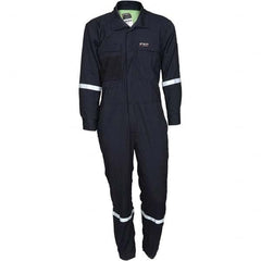 Coveralls: Size 38 Regular, Modacrylic Fleece Navy, Zipper Closure, 9 Pocket