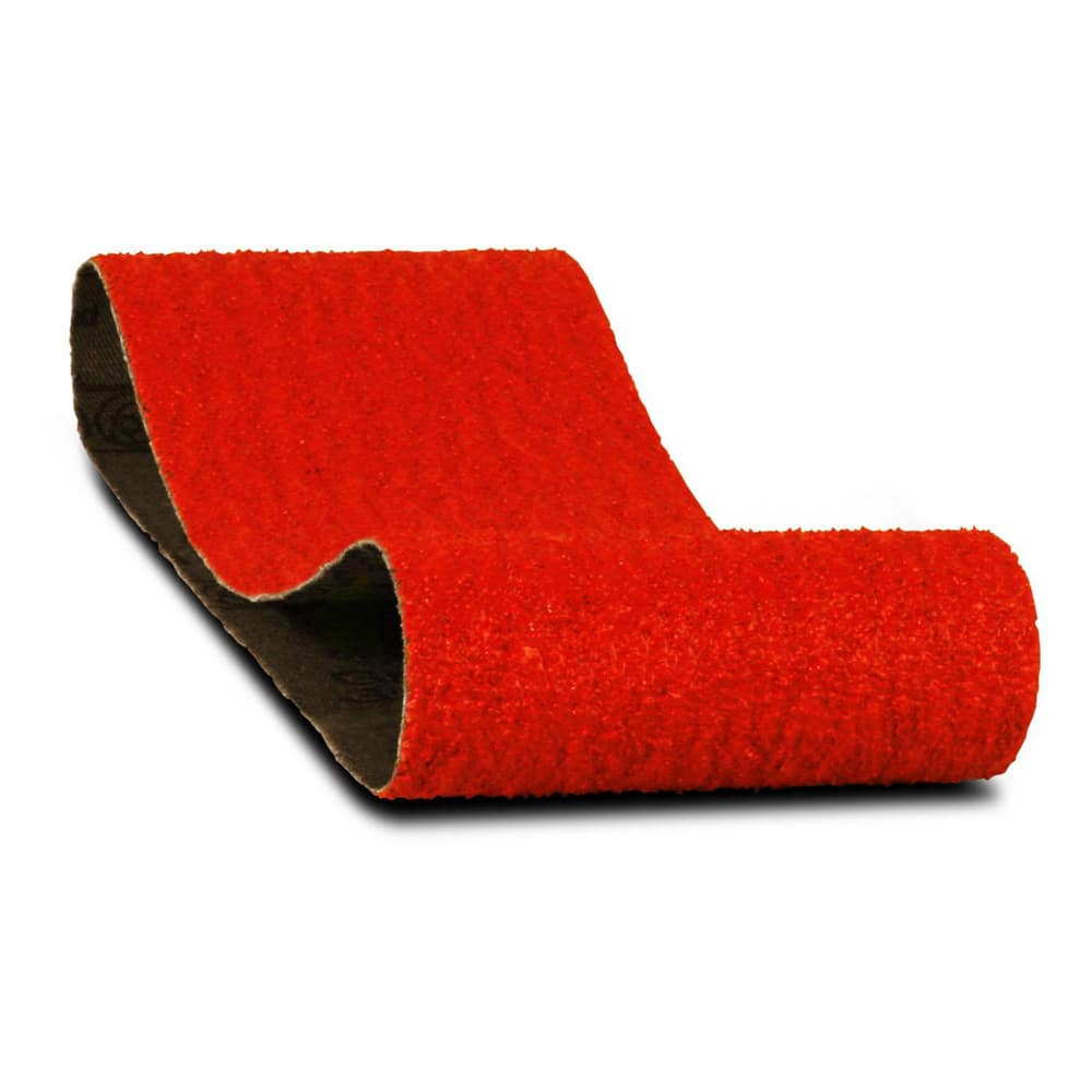 Abrasive Belt: 3″ Wide, 18″ Long, 50 Grit, Zirconium Blend Coarse Grade, Coated, Cloth Backing