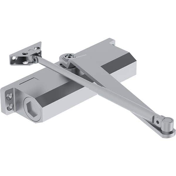 Door Damper: 10.1″ Closer Body Length Aluminum Finish, Non-Handed