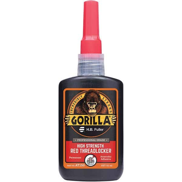 GorillaPro - 50 mL Bottle, Red, High Strength Threadlocker - All Tool & Supply