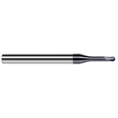 Harvey Tool - Ball End Mills; Mill Diameter (mm): 0.20 ; Mill Diameter (Decimal Inch): 0.0080 ; Number of Flutes: 2 ; Length of Cut (Decimal Inch): 0.0060 ; Material: Solid Carbide ; Overall Length (Inch): 2-1/2 - Exact Industrial Supply