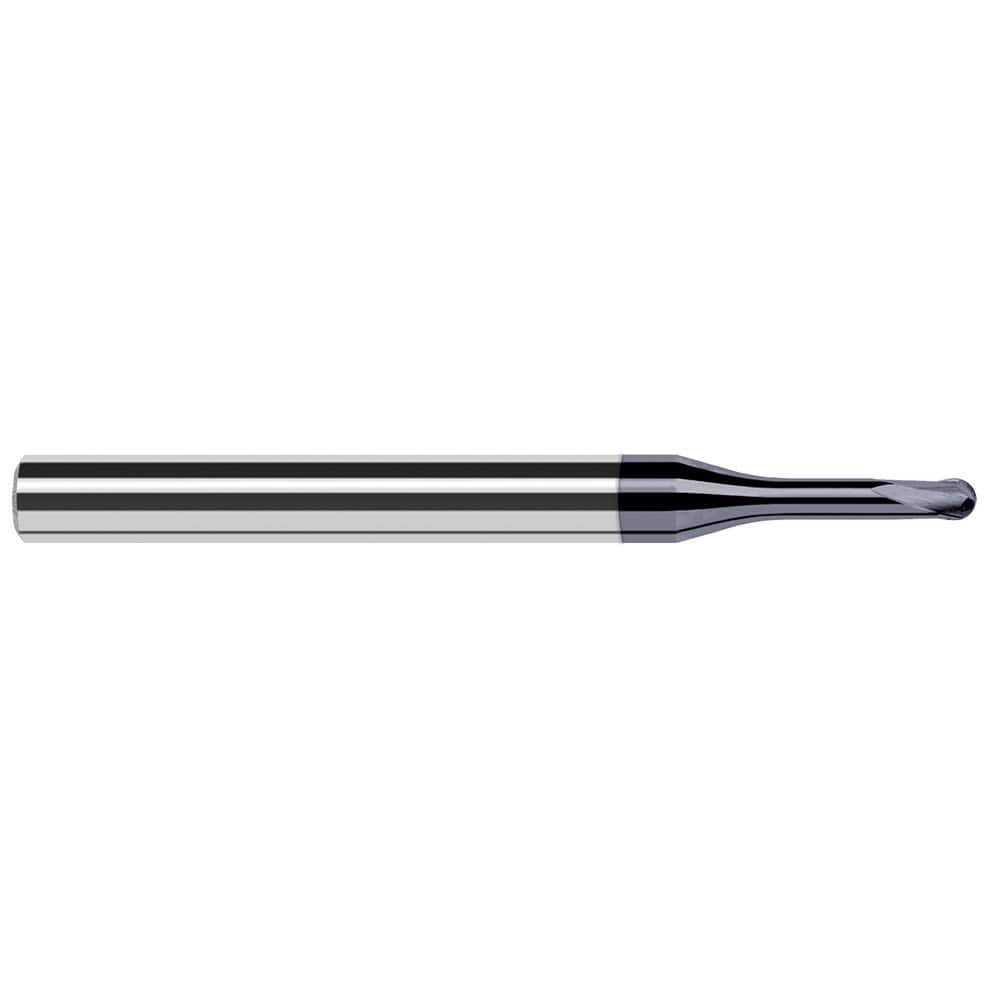 Harvey Tool - Ball End Mills; Mill Diameter (Inch): 3/8 ; Mill Diameter (Decimal Inch): 0.3750 ; Number of Flutes: 2 ; Length of Cut (Decimal Inch): 0.3000 ; Material: Solid Carbide ; Overall Length (Inch): 2-1/2 - Exact Industrial Supply