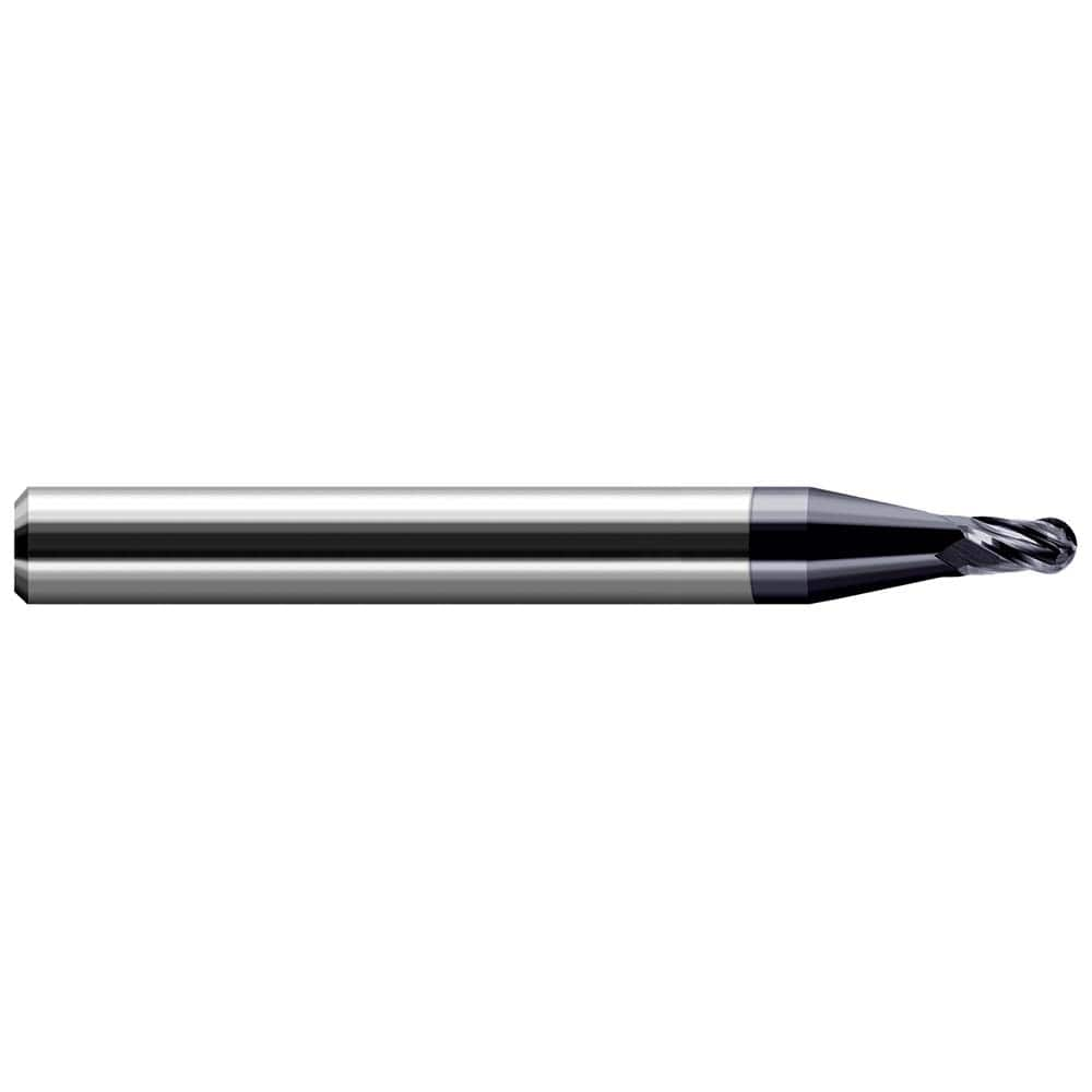 Harvey Tool - 0.06" Diam, 0.09" LOC, 4 Flute Solid Carbide Ball End Mill - Exact Industrial Supply