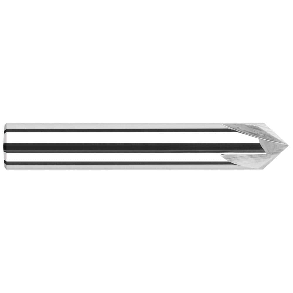 Harvey Tool - 3/8" Diam 100°/80° 2-Flute Single End Solid Carbide Chamfer Mill - Exact Industrial Supply