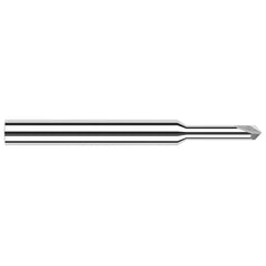 Harvey Tool - 0.025" Diam, 90°/90° 2-Flute Single End Solid Carbide Chamfer Mill - Exact Industrial Supply