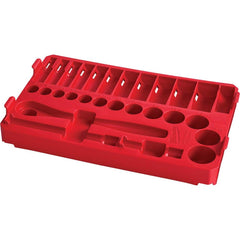 Milwaukee Tool - Socket Holders & Trays; Type: Tray ; Drive Size: 3/8 ; Holds Number of Pieces: 28 ; Additional Information: Color Coded for Easy Parts Identification - Exact Industrial Supply