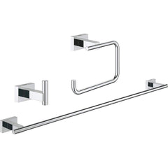 Grohe - Washroom Shelves, Soap Dishes & Towel Holders; Type: 5-in-1 Accessory Set ; Material: Metal ; Length (Inch): 23 ; Width (Inch): 1.75 ; Depth (Inch): 2.36 ; Finish/Coating: Chrome - Exact Industrial Supply