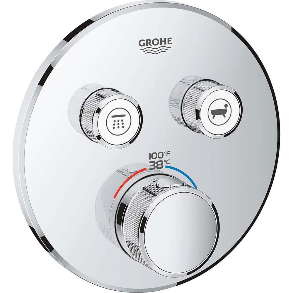 Grohe - Tub & Shower Faucets; Type: Valve Only Trim kit ; Style: Grohtherm Smartcontrol ; Design: Check Valve ; Material: Metal ; Handle Type: Knob ; Handle Material: Metal - Exact Industrial Supply