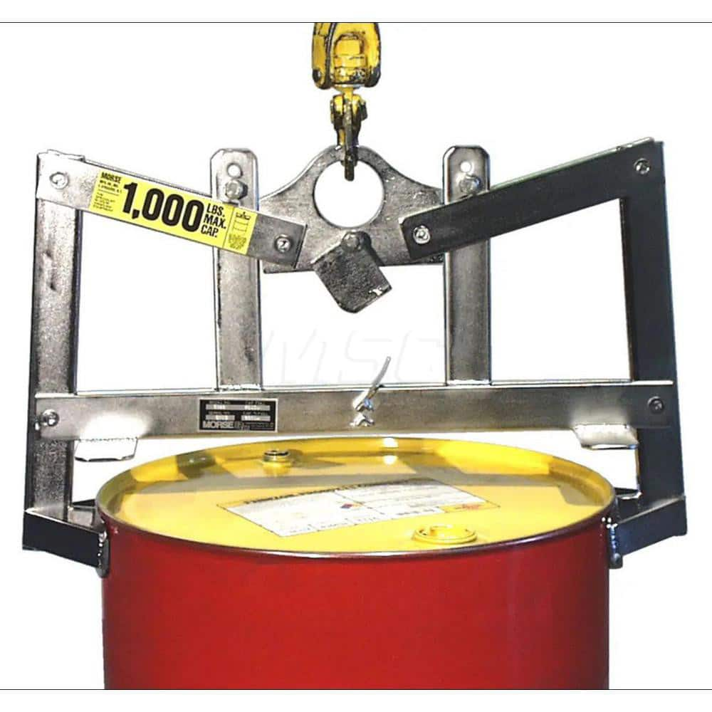 Drum Lifter: (1) 55 gal Drum, 1,000 lb Capacity 33″ Wide, 5″ Deep, 18.3″ High