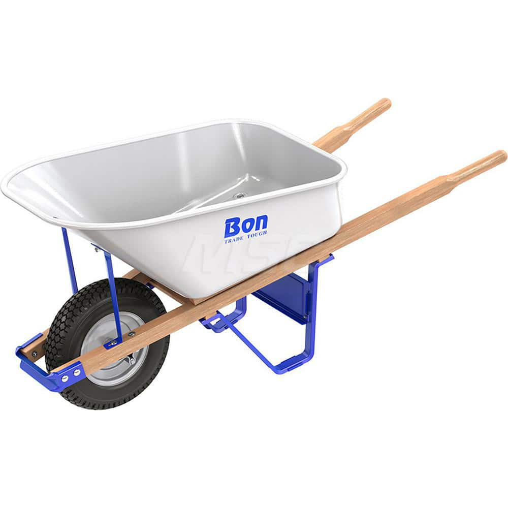 Wheelbarrows; Volume Capacity: 6.0; Load Capacity: 250; Wheel Type: Flat-Free Wheel; Wheel Material: Rubber; Tray Material: Steel; Handle Material: Wood; Capacity (Lb.): 6.0