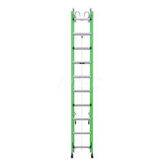 Extension Ladders; Type: Extension Ladder; Material: Fiberglass; Working Length: 21 Feet; Load Capacity (Lb.): 375; Extended Ladder Height: 24; Step Material: Aluminum; Step Ladder Height: 21.25; Overall Depth: 6 in; Number Of Steps: 28; Ladder Rating: Ty