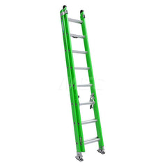 Extension Ladders; Ladder Type: Extension; Load Capacity (Lb. - 3 Decimals): 375; Working Length (Feet): 25; Body Material: Fiberglass; Step Material: Aluminum; Rung Type: Triangular; Number Of Steps: 16; Ladder Rating: Type IAA; Color: Green; Includes: T