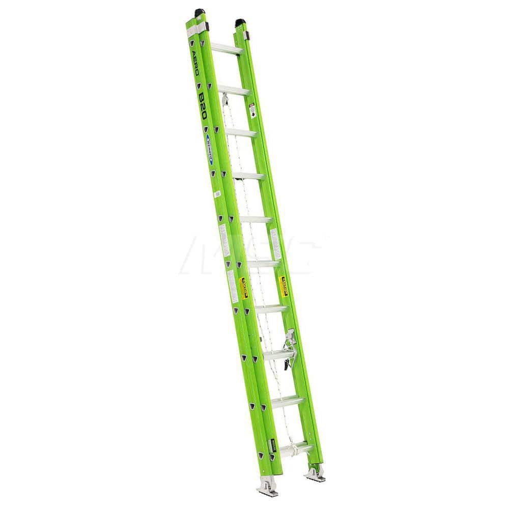 Extension Ladders; Type: Extension Ladder; Material: Fiberglass; Working Length: 17 Feet; Load Capacity (Lb.): 375; Extended Ladder Height: 20; Step Material: Aluminum; Step Ladder Height: 16.25; Overall Depth: 6 in; Number Of Steps: 20; Ladder Rating: Ty