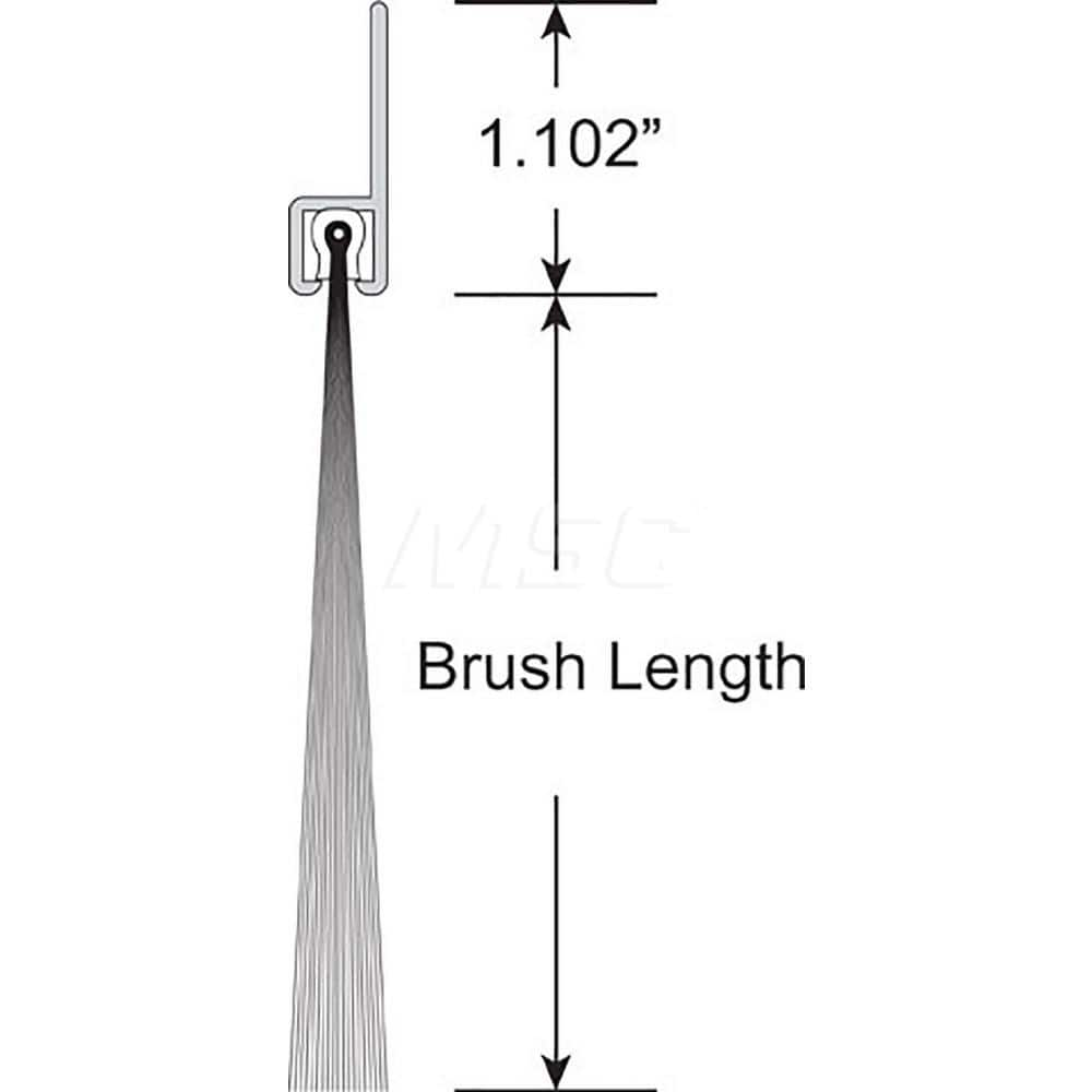 Sweeps & Seals; Product Type: Garage & Dock Door Sweep with Weather Seal; Flange Material: Anodized Aluminum; Overall Height: 2.625; Bristle Length: 1.5; Flange Width: 1.1250; Bristle Material: Nylon; Overall Length (Inch): 12.00; Length (Inch): 12.00; Ov