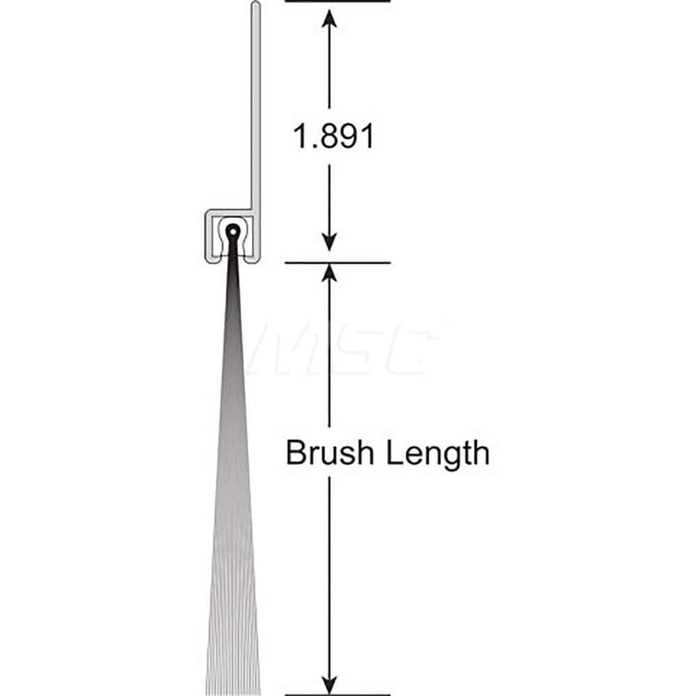 Sweeps & Seals; Product Type: Garage & Dock Door Sweep with Weather Seal; Flange Material: Anodized Aluminum; Overall Height: 4; Bristle Length: 2; Flange Width: 2.0000; Bristle Material: Nylon; Overall Length (Inch): 7.83; Length (Inch): 7.83; Overall Le