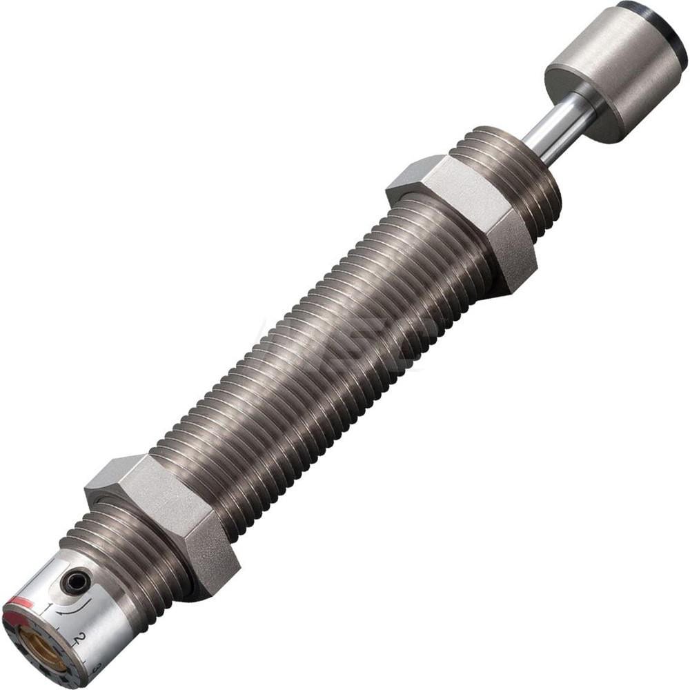 Standard-Duty Shock Absorber: 5 mm Rod Dia, 21.9 mm OD, 12 mm Stroke, M16 x 1.5 Thread 117 mm OAL, 14.7 lb Force