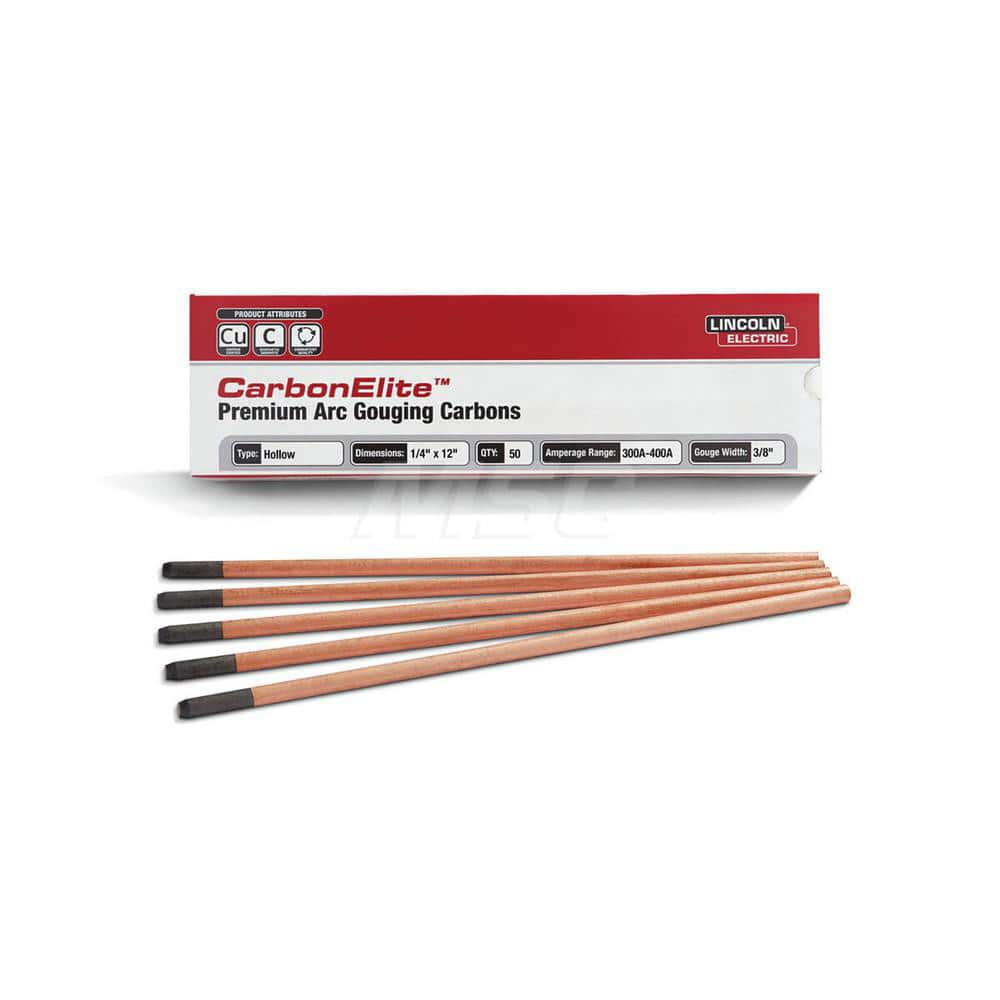 Stick Welding Electrode: 1/4″ Dia, 12″ Long, Synthetic Graphite