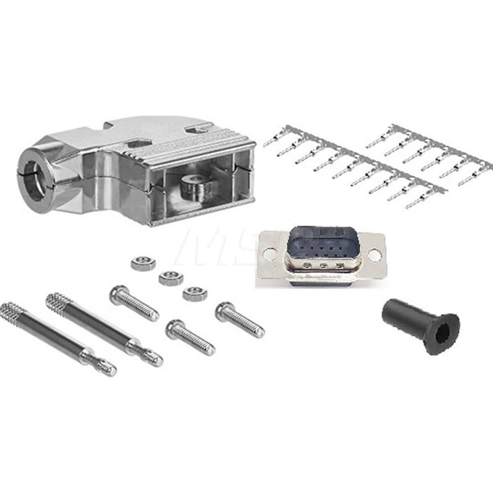 Male D-Sub RS-232 Serial High Density DB15 Adapter Zinc Housing, Nickel-Plated, For Data Networks, Serial Data Transmission Device Management & Instrument Control