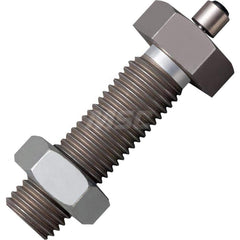 Standard-Duty Shock Absorber: 8 mm Rod Dia, 27.7 mm OD, 9 mm Stroke, M16 x 2 Thread 74 mm OAL, 9.8 lb Force