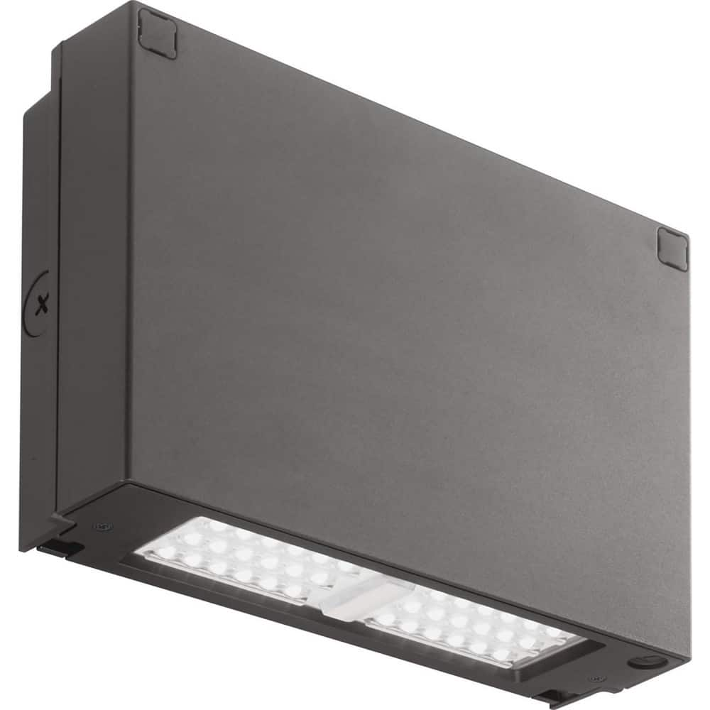 39 Watt, 3,398 Lumens, 5,000°K, 120-277V, LED Wall Pack Light Fixture Wall Mount, Prismatic Glass Lens, Aluminum Housing, Bronze (Color), Weather Resistant, 8″ D x 15-3/4″ H x 16-1/4″ W