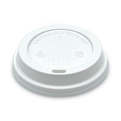 Cup Lid: Flat, Plastic, White