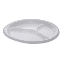 Plate & Tray: 10.25″ Dia, Foam, White, Solid