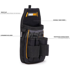 Tool Pouches & Holsters; Holder Type: Tool Pouch; Tool Type: Tool Belts & Accessories; Material: Polyester; Closure Type: No Closure; Color: Black; Number of Pockets: 5.000; Belt Included: No; Overall Depth: 4.72; Overall Height: 13.78; Insulated: No; Tet