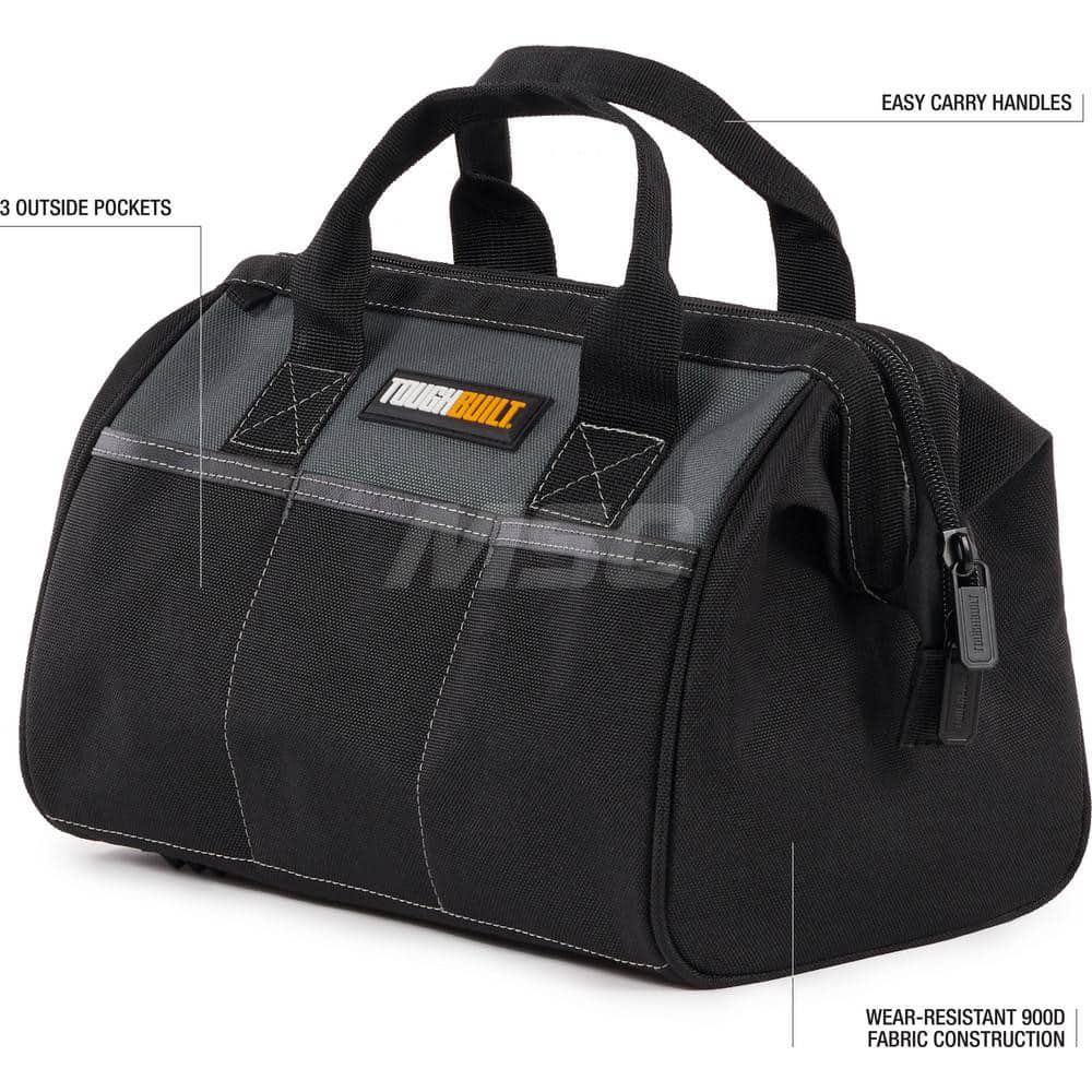 Tool Bag: 3 Pocket 14″ OAW, 1.97″ OAD, 9.06″ OAH, Plastic