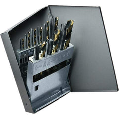 Cle-Line - Tap & Drill Sets Minimum Tap Thread Size (Inch): #6-32 Maximum Tap Thread Size (Inch): 1/2-13 - All Tool & Supply