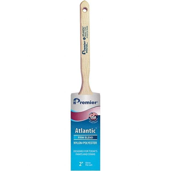 Premier Paint Roller - 2" Tapered Nylon/Polyester Sash Brush - 2-11/16" Bristle Length, 7" Wood Sash Handle - All Tool & Supply