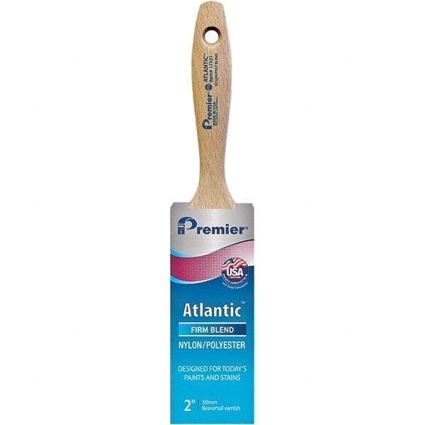 Premier Paint Roller - 2" Tapered Nylon/Polyester Varnish Brush - 2-11/16" Bristle Length, 5-1/4" Wood Beavertail Handle - All Tool & Supply