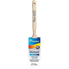 Premier Paint Roller - 2" Tapered Nylon/Polyester Angular Brush - 2-11/16" Bristle Length, 7" Wood Sash Handle - All Tool & Supply