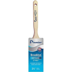 Premier Paint Roller - 2-1/2" Tapered Polyester Sash Brush - 2-15/16" Bristle Length, 7-1/2" Wood Sash Handle - All Tool & Supply