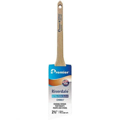 Premier Paint Roller - 2-1/2" Tapered Nylon Trim Brush - 2-11/16" Bristle Length, 8" Wood Sash Handle - All Tool & Supply