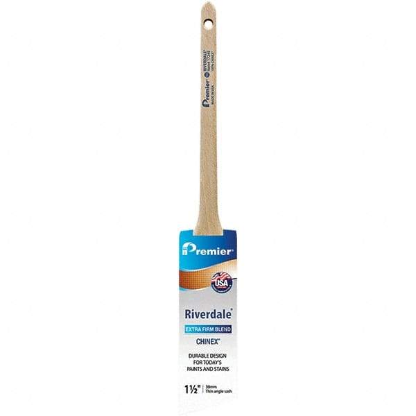 Premier Paint Roller - 1-1/2" Tapered Nylon Trim Brush - 2-3/16" Bristle Length, 7" Wood Sash Handle - All Tool & Supply