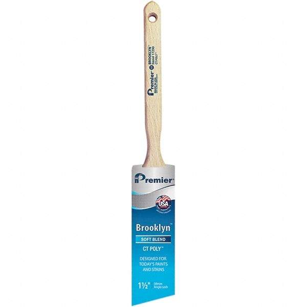 Premier Paint Roller - 1-1/2" Tapered Polyester Angular Brush - 2-3/16" Bristle Length, 7" Wood Sash Handle - All Tool & Supply