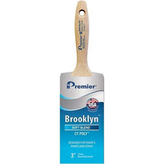 Premier Paint Roller - 3" Tapered Polyester Varnish Brush - 3-3/16" Bristle Length, 5-3/4" Wood Beavertail Handle - All Tool & Supply