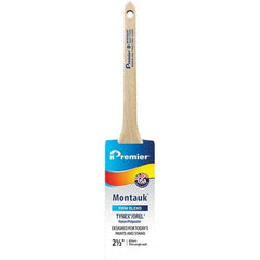 Premier Paint Roller - 2-1/2" Tapered Nylon/Polyester Trim Brush - 2-11/16" Bristle Length, 8" Wood Sash Handle - All Tool & Supply