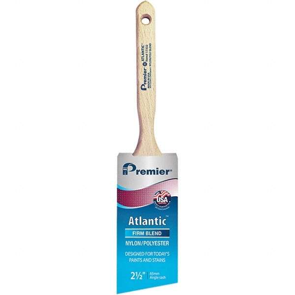 Premier Paint Roller - 2-1/2" Tapered Nylon/Polyester Angular Brush - 2-15/16" Bristle Length, 7-1/2" Wood Sash Handle - All Tool & Supply