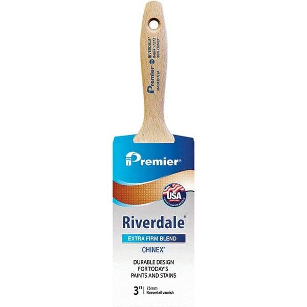 Premier Paint Roller - 3" Tapered Nylon Varnish Brush - 3-3/16" Bristle Length, 6" Wood Beavertail Handle - All Tool & Supply