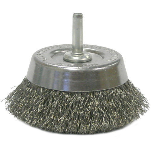 2 3/4″ Crimped Wire Utility Cup Brush .0118″ 1/4″ Stem - All Tool & Supply