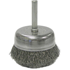 2″ Crimped Wire Utility Cup Brush, .008″ Steel Fill, 1/4″ Stem - All Tool & Supply