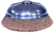 6" Crimped Wire Cup Brush - (Internal nut); .020 Bronze; 5/8-11 A.H. - Non-Sparking Wire Wheel - All Tool & Supply